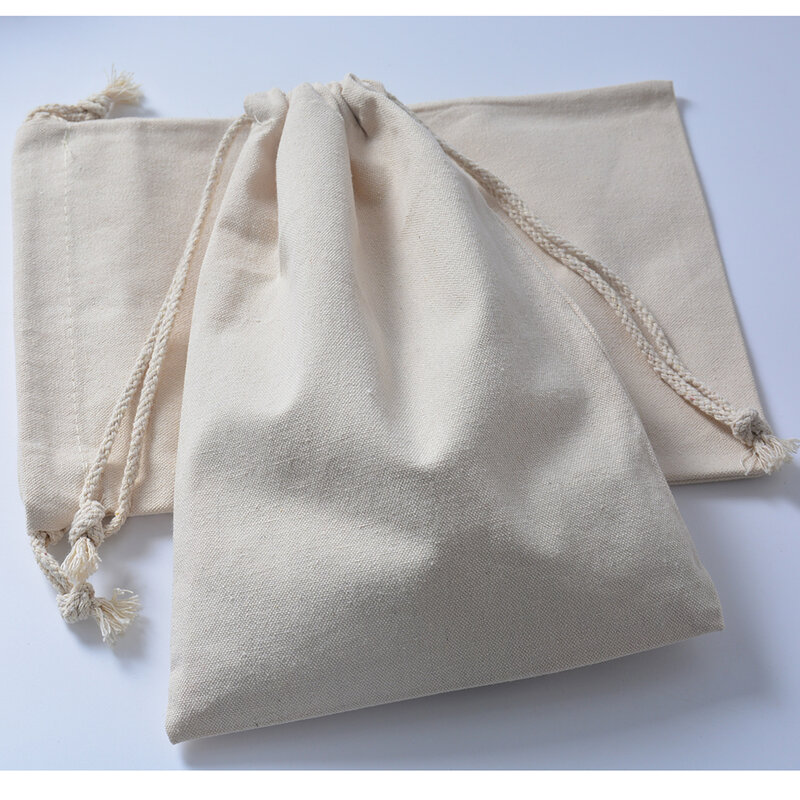 50pcs personalized logo Canvas Drawstring Bag logo print Reusable Shopping Bag women bag Tote bag custom bag