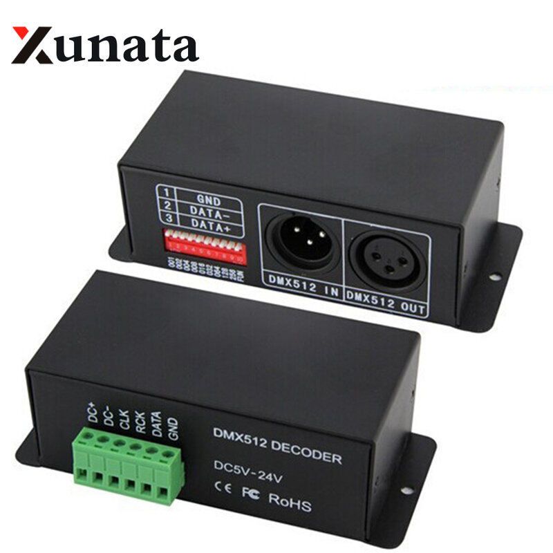BC-802-1809 DMX512 decoder for WS2811 WS2812B SK6812 TM1812 UCS1903 TM1809 TM1804 led strip module 5-24V DMX Decorder Controller
