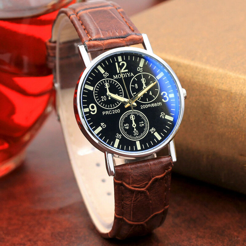 Relógio digital de quartzo masculino, design retrô com seis pinos, pulseira de vidro azul, relógio de luxo da marca superior, a7, 2019