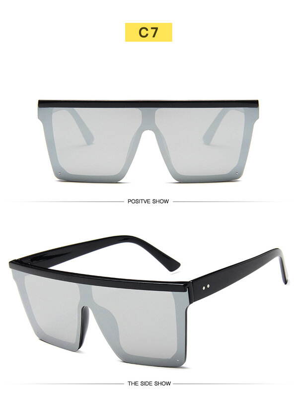 Oversize-platz Rahmen Flache Top Top Neue Mode Sonnenbrillen Frauen Männer Retro Sonnenbrille Gafas Oculos De Sol