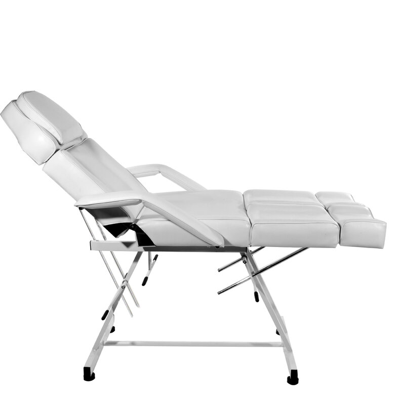 Panana Professional Massage Bed Chair Facial Beauty Barber Couch Bed Stool For Tattoo Therapy Salon Removable Cushion White
