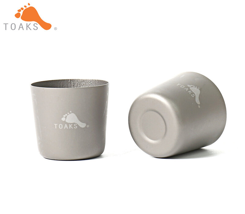 TOAKS-vaso de chupito de titanio SG-02 2 piezas, alta calidad, ultraligero, portátil, para vino, Whisky, para acampar al aire libre, 30ml