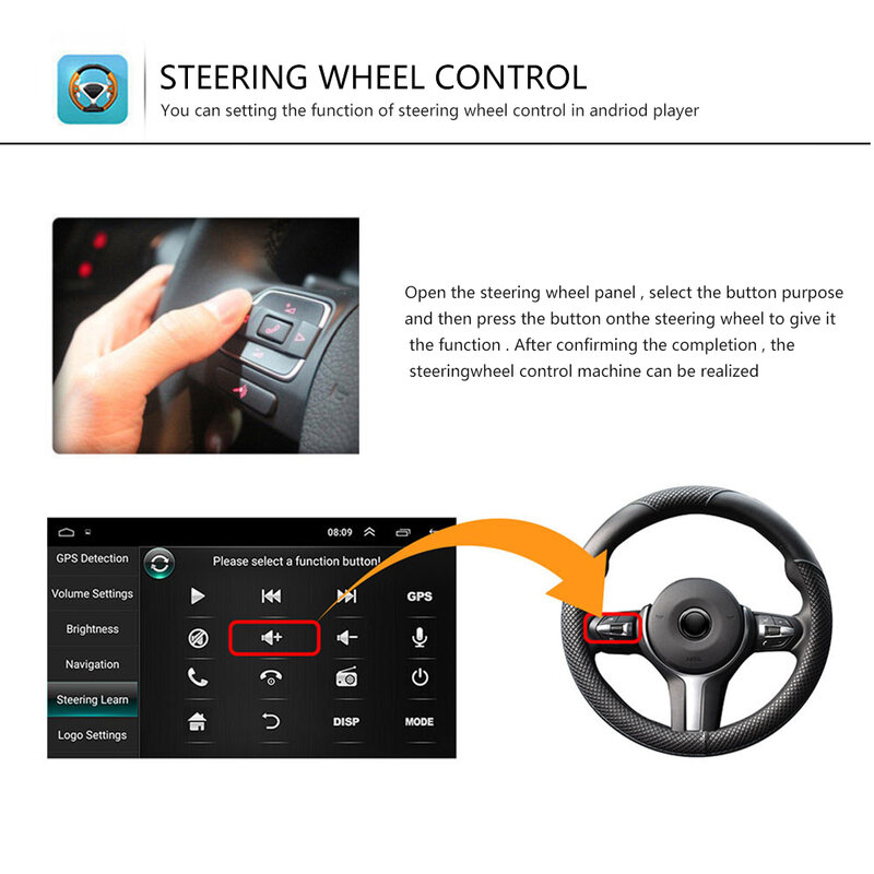 Podofo – autoradio multimédia Android, 4G, navigation GPS, voix AI, 2 din, pour VW Volkswagen Golf Polo Tiguan Passat skoda Carplay