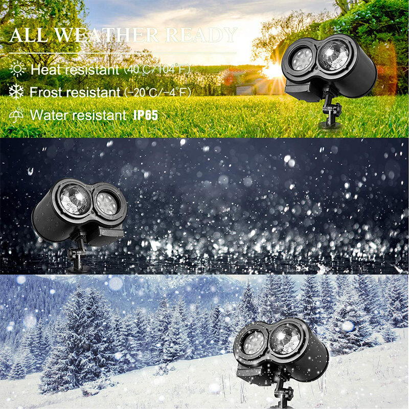 12 Pattern Outdoor waterproof led Christmas lights snowflake projection lawn lamp water wave Projector Halloween Christmas Decor