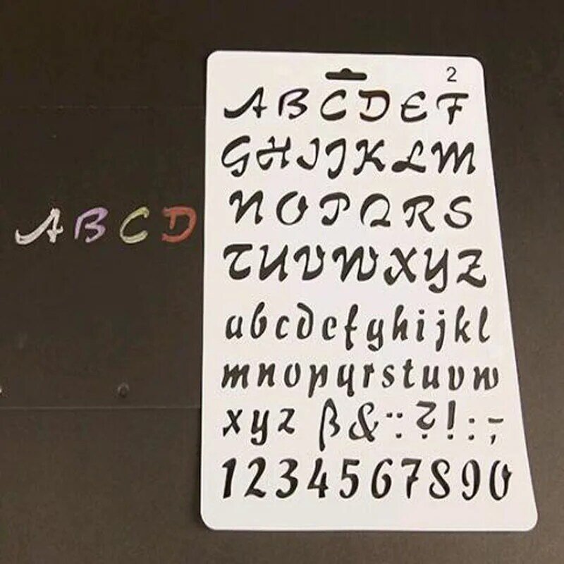 Modelo de alfabeto para decoração de estêncil, 4 peças
