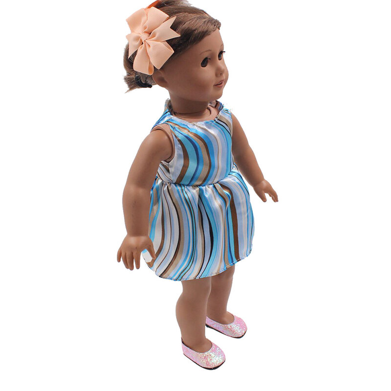 Mobília de boneca, vestido de boneca para meninas, linhas irregular, personalidade, festa, encaixa em 18 tamanhos de 43cm, roupas de boneca, presente de bebê