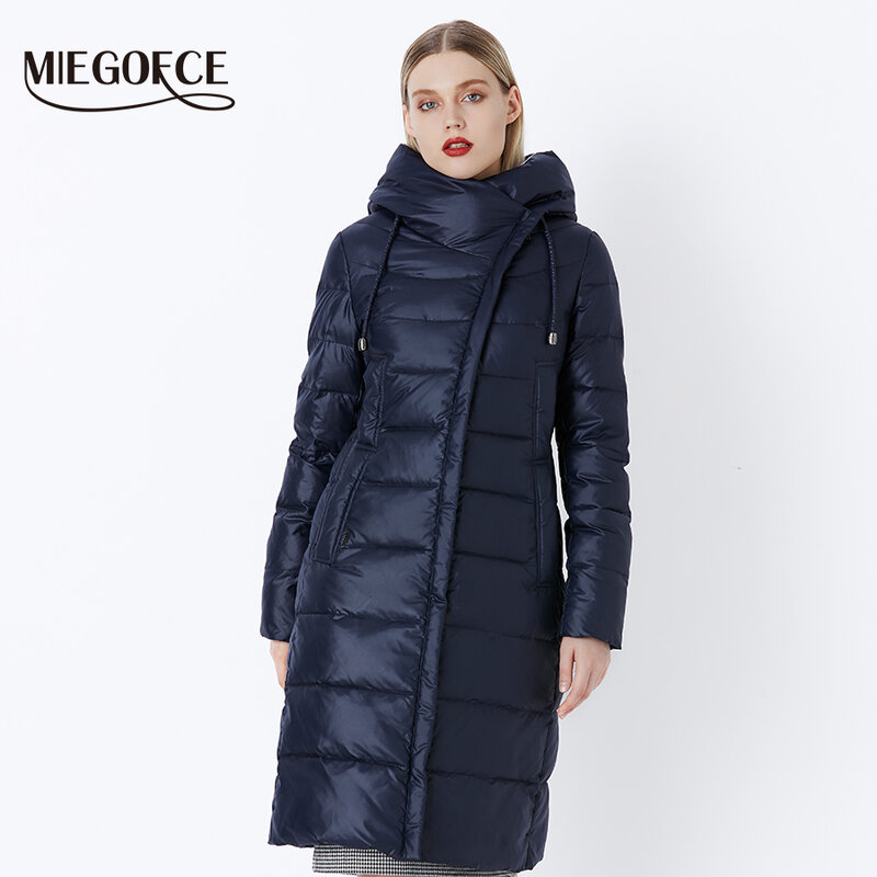 Miegofce 2021 casaco de inverno das mulheres com capuz quente parkas bio fluff parka casaco alta qualidade feminino nova coleção inverno quente