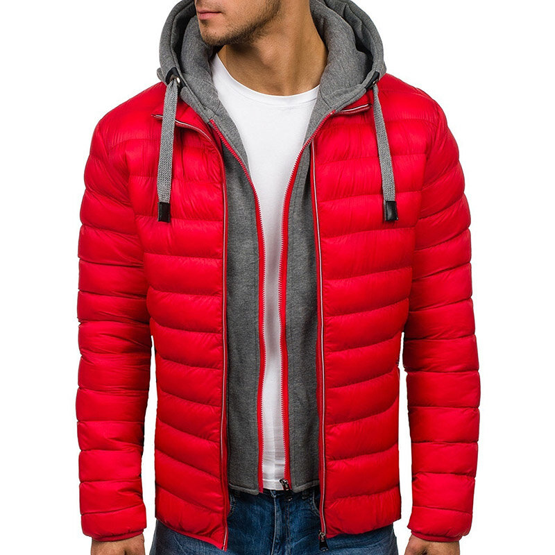 Zogaa jaqueta masculina de inverno, casaco masculino moderno, simples, quente, design de punho em malha, térmica, moda