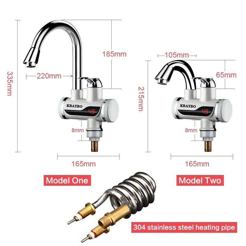 KBAYBO 3000W EU plug Electric Water Heater Kitchen Instant heater immersion heater Cold Hot Dual-Use
