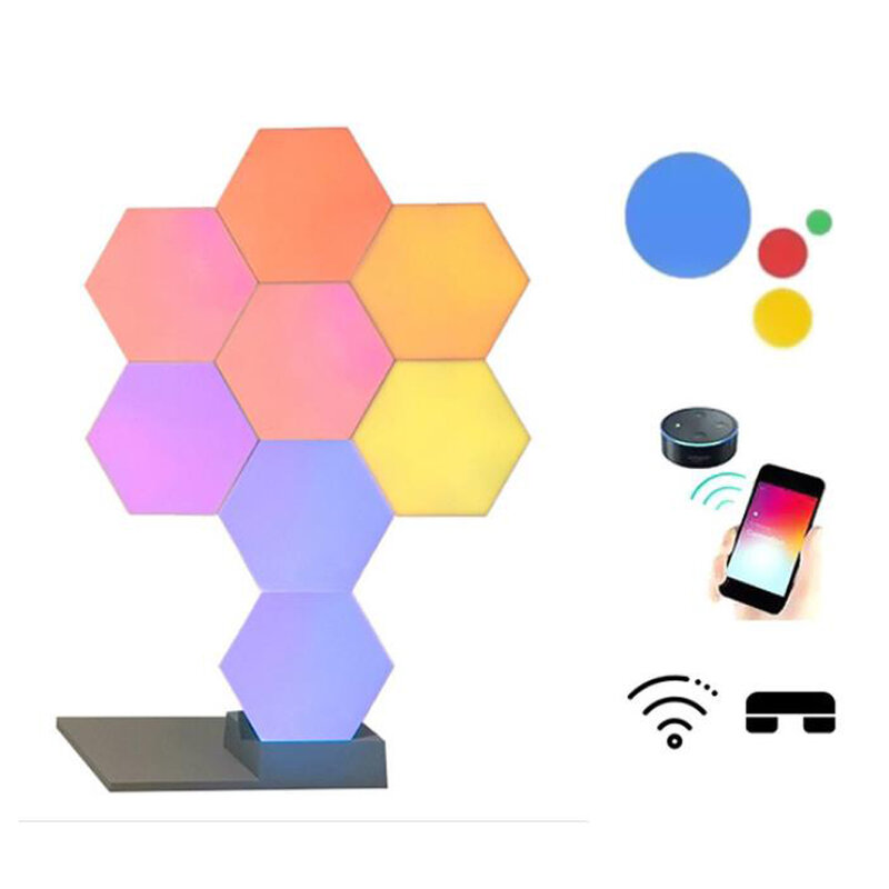 DIY Cololight Quantum nowość noc lekka kreatywna geometria montaż inteligentna żarówka APP Home Panel lampa biurkowa