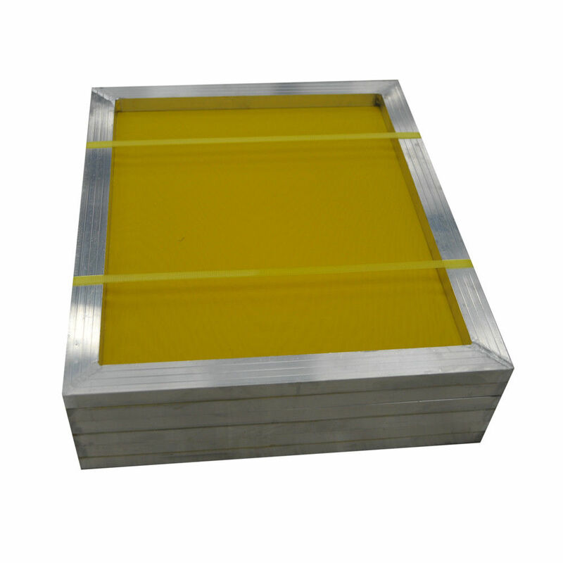 Bingkai Cetak Layar 43*31Cm Aluminium Dibentangkan dengan Jala Kuning Poliester Cetak Sutra 120T Putih untuk Papan Sirkuit Cetak