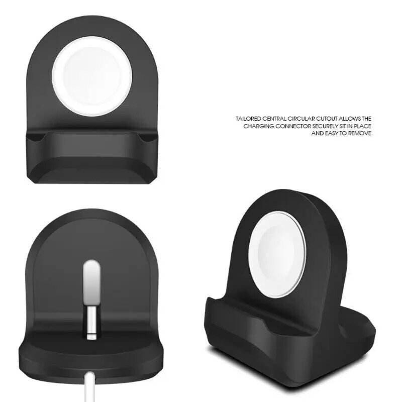 Silicone Charge Stand Holder Station Dock for Apple Watch Series 1/2/3 42mm 38mm Charger Cable