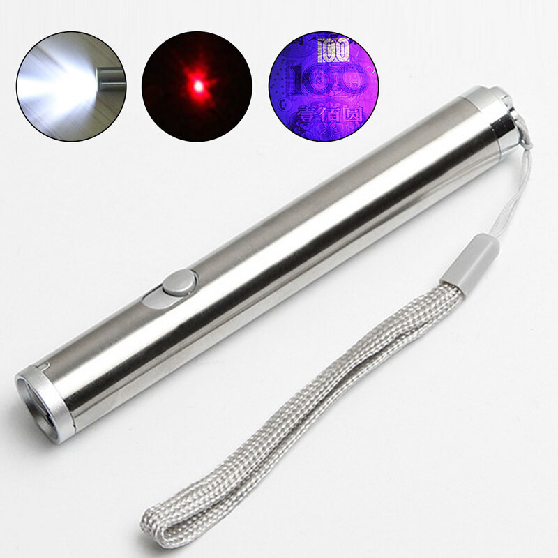 Uv Pen Infrarood Laser Krachtige Led Zaklamp 3in1 Draagbare Multifunctionele Mini Pocket Led Dc 5V Laser Zaklamp