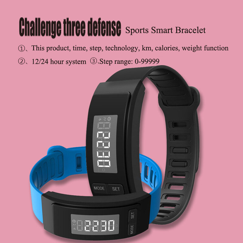 2019 marca relógio executar passo caminhada relógios pulseira pedômetro contador de calorias digital lcd curta distância esporte fitness relógio qc7