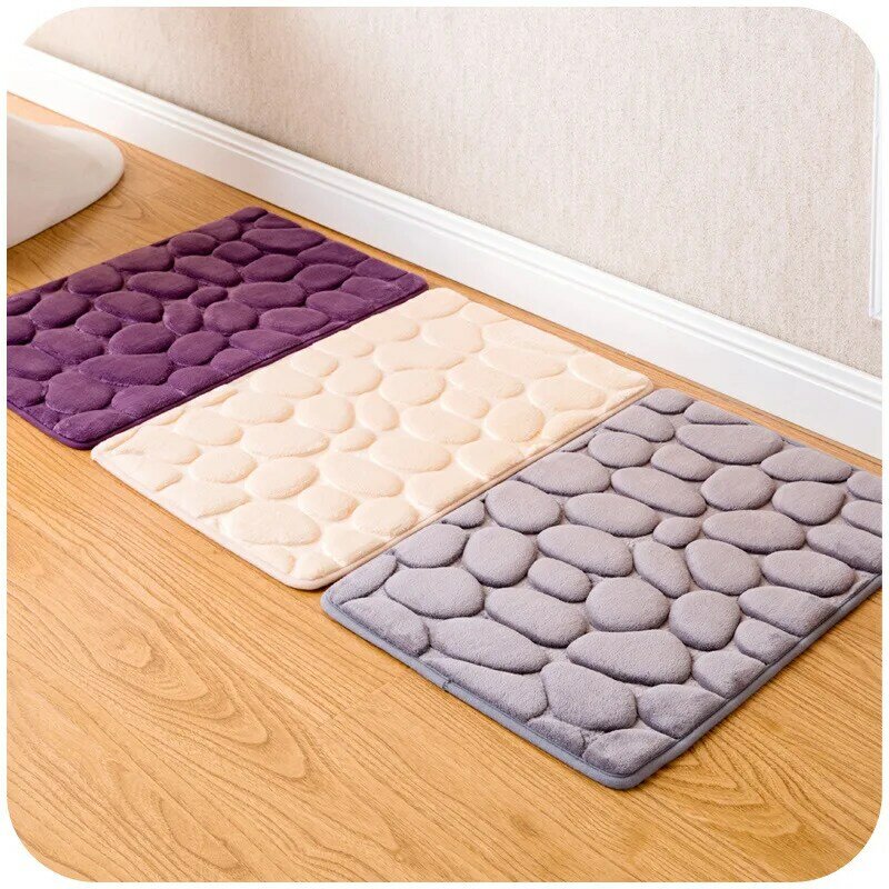 RFWCAK Kit di tappeti in Memory Foam per bagno in pile di corallo modello di toilette tappetini antiscivolo Set di tappeti per pavimento materasso per arredamento bagno
