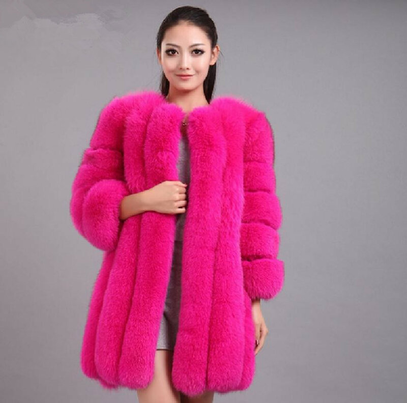Nuevo tamaño grande Manteau Fourrure mujeres larga sección de Outwears Multi-Color de la mujer Otoño Invierno de piel falsa abrigos S /4Xl K1149