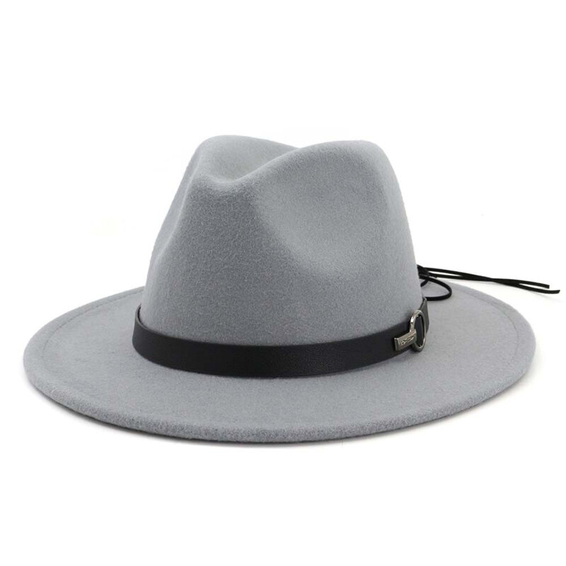 QBHAT Для женщин мужчин с широкими полями шерстяная фетровую Джаз Fedora шляпы Панамы Стиль в ковбойском стиле мягкая фетровая шляпа вечерние то...
