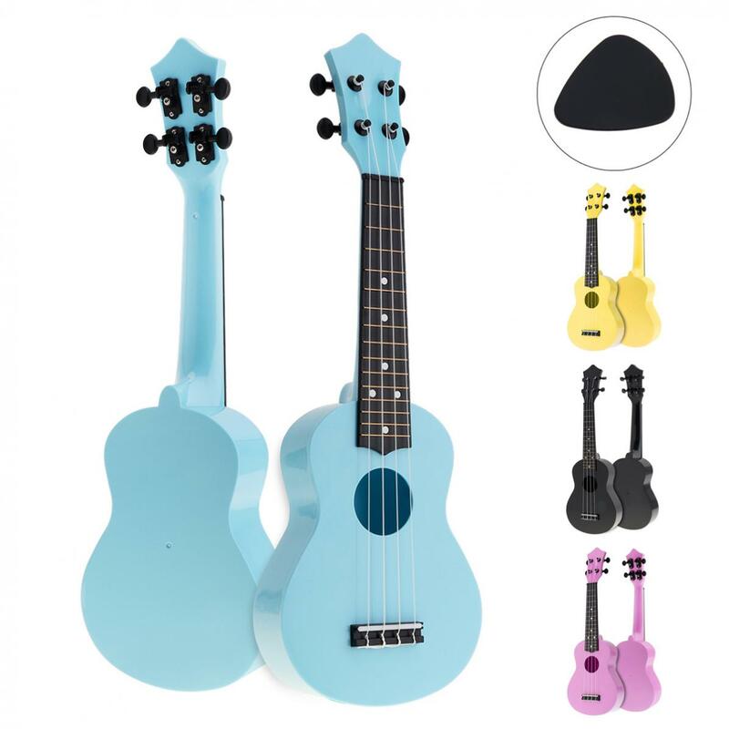 Ukelele de 21 pulgadas de 4 cuerdas Uke, Guitarra acústica hawaiana colorida, instrumento Musical de juguete, regalo para niños y principiantes en música