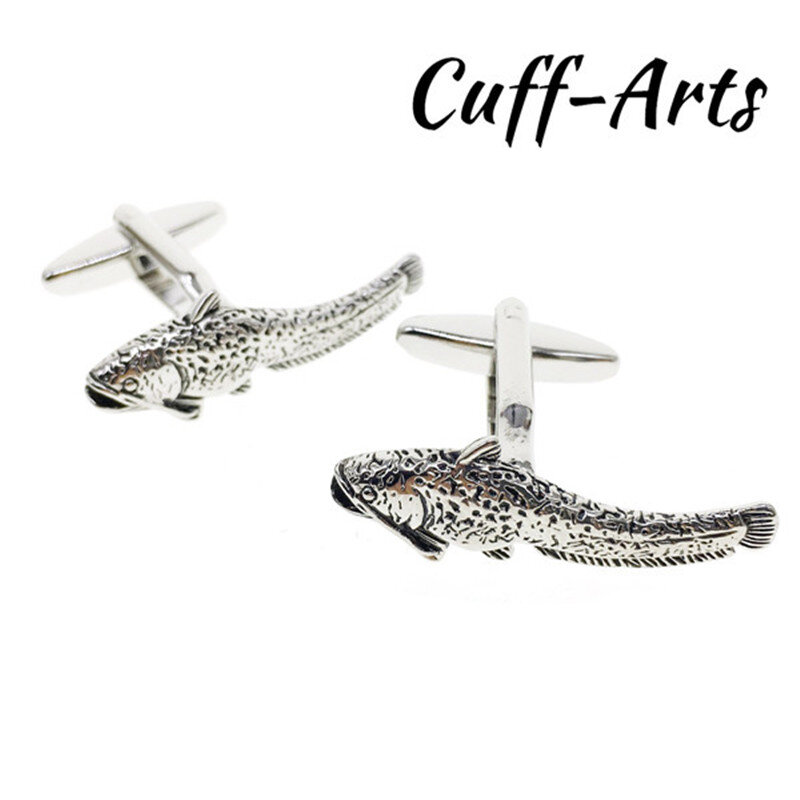 Cufflarts-gemelos con forma de pez gato para hombre, gemelos de diseño de animales, joyería de lujo, C10058, 2018