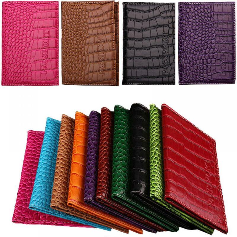 Pop Alligator Grain Leather Travel Passport Cover Card Case Business Card Holder ID Credit Card Holder Licence Card Accessory
