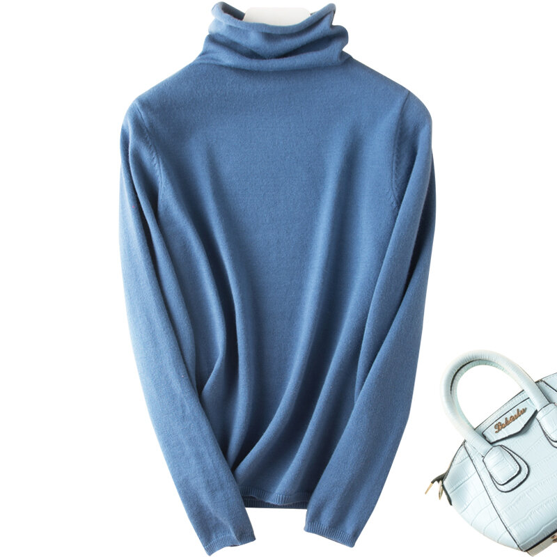 BELIARST-suéter de cachemira de cuello alto para mujer, Chaqueta de punto informal a la moda, talla grande, primavera y otoño, novedad