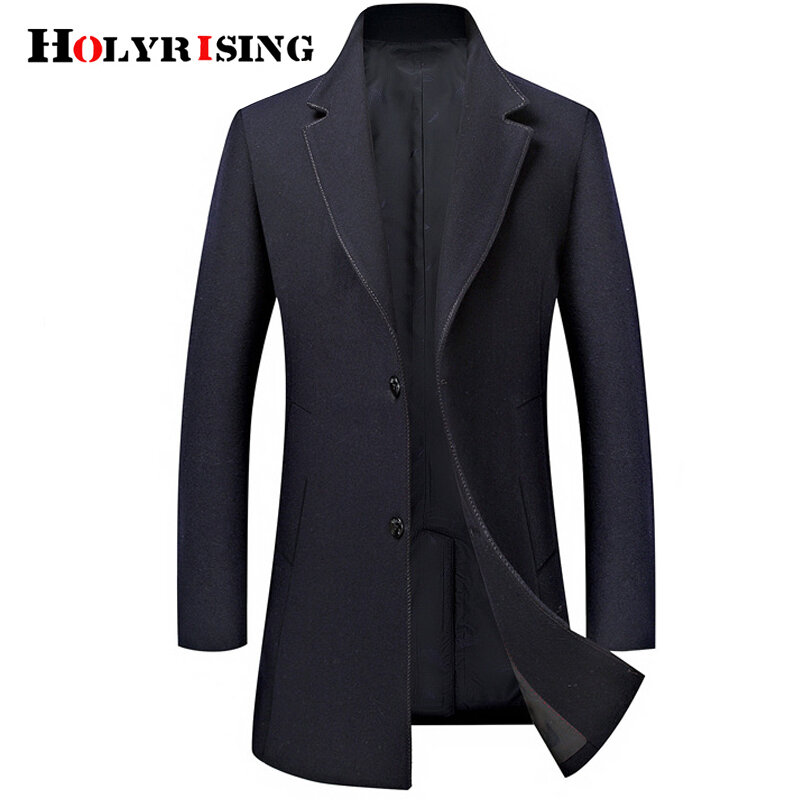 Holyrising abrigo hombre 冬ジャケットの男性のウールジャケットファッション上着暖かいコート男性のカシミヤコートマントオム 18522- 5