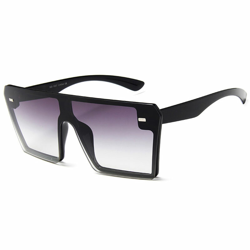 Gafas De Sol cuadradas a la moda para hombre y mujer, diseño De marca cuadradas De lentes De Sol, planas, De gran tamaño, con degradado, UV400