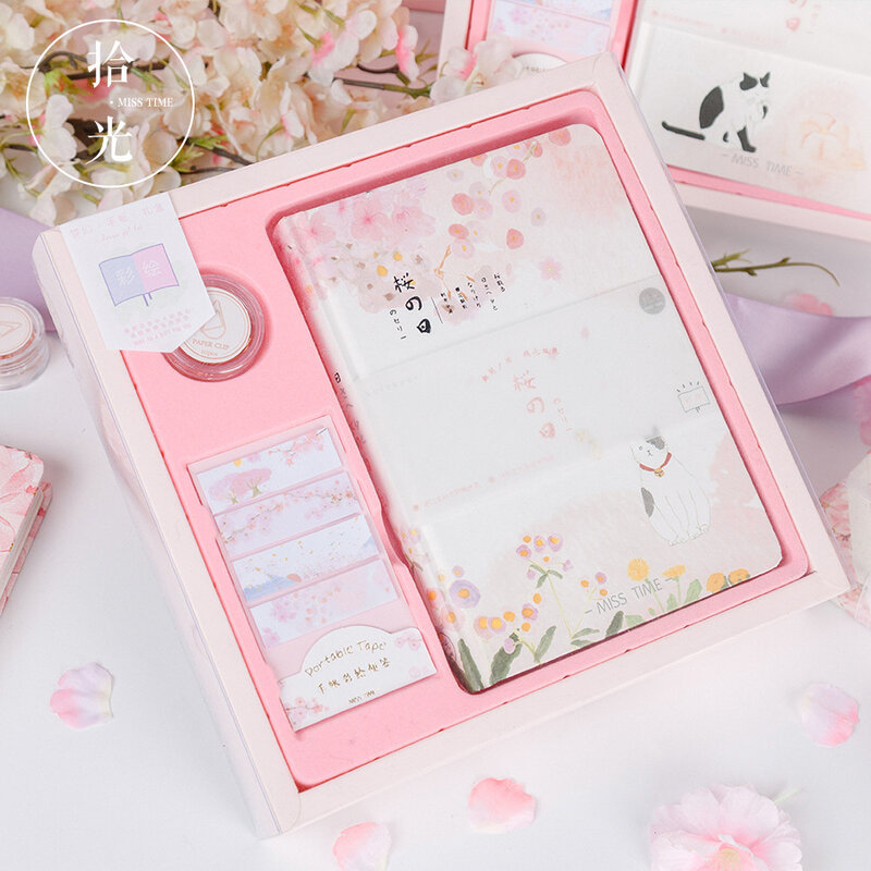 Página de coloração de livro de presente sakura, caderno de série criativa, frescor, garotas, bolso, diário, presente de aniversário