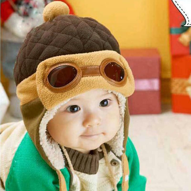 Winter Warme Baby Hüte 4 farben Infant Kleinkinder Jungen Mädchen Mützen & Mützen Pilot Caps Eargflap Hut baby Pilot Winter warme Kappe