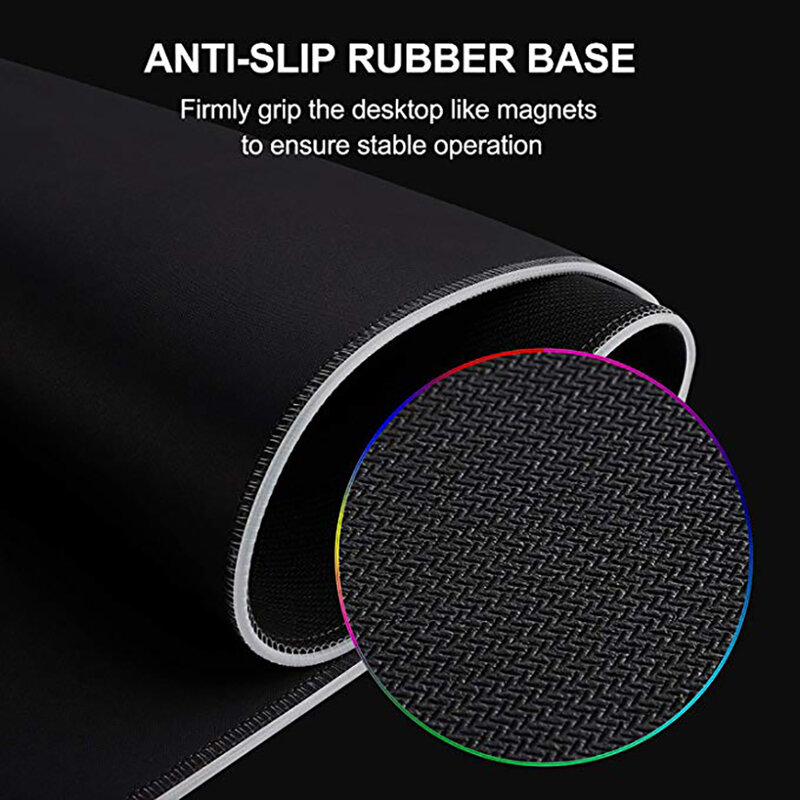 RGB мягкий игровой коврик для мыши труба негабаритный светодиодный расширенный водонепроницаемый коврик для мыши нескользящая резиновая ос...