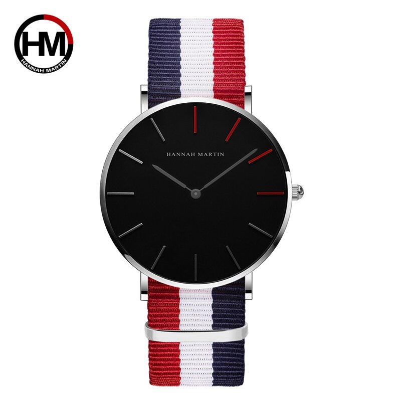 Женские часы HM брендовые кварцевые часы для влюбленных, повседневные водонепроницаемые простые часы, модные холщовые часы популярного цве...