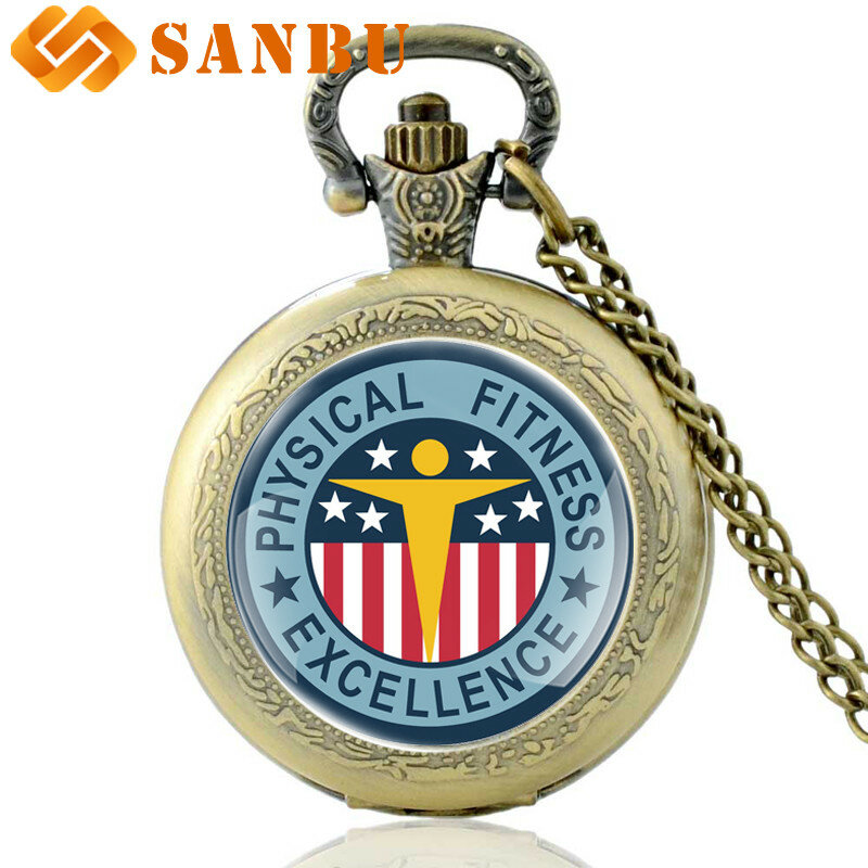 Montre de poche à Quartz Vintage en Bronze des états-unis pour hommes et femmes, bracelet pendentif, horloge, cadeau