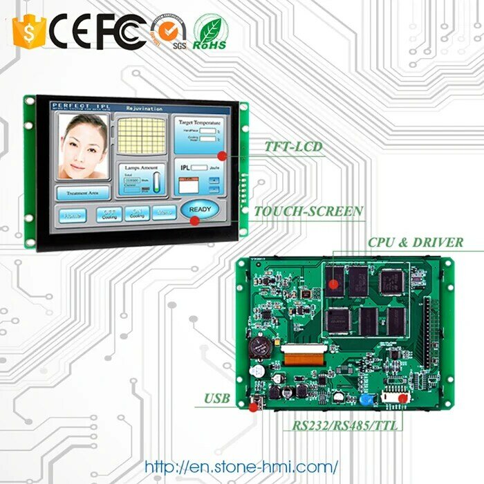 Painel de toque lcd programável industrial 3.5 polegadas com placa de controlador + software de desenvolvimento