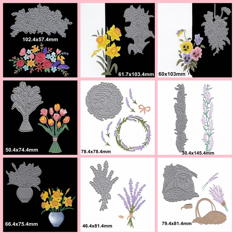 ดอกไม้สวยโลหะตัด Die Handmade ตกแต่ง Scrapbooking การ์ดอัลบั้ม DIY Stencil ลายนูน