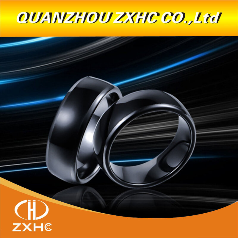 RFID Black Ceramics Smart Finger Ring 125KHZ/13.56MHZ Wear for Men or Women