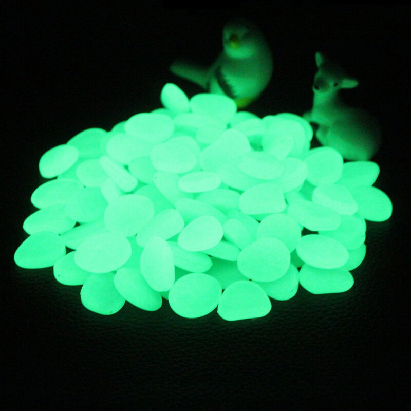 100pcs/pack Glow Pebbles 2020 heißer verkauf Steine Hause Fisch Tank Garten Dekoration Luminous Glowing In The Dark zubehör für Geschenk
