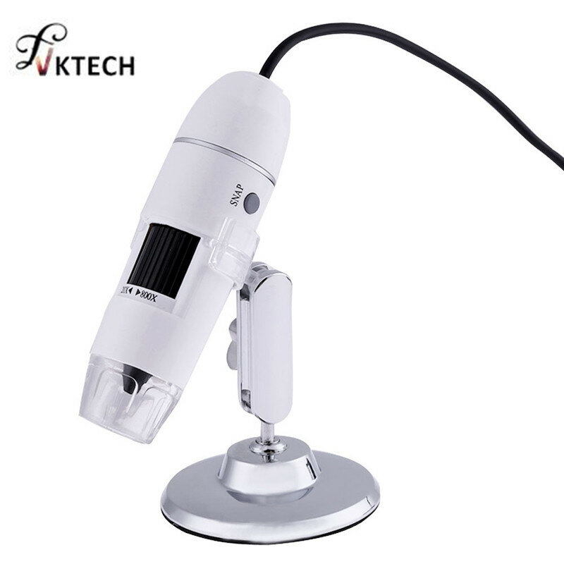 Microscopio Digital USB 800X 1000X 8 LED 2MP, endoscopio, cámara de lupa con soporte