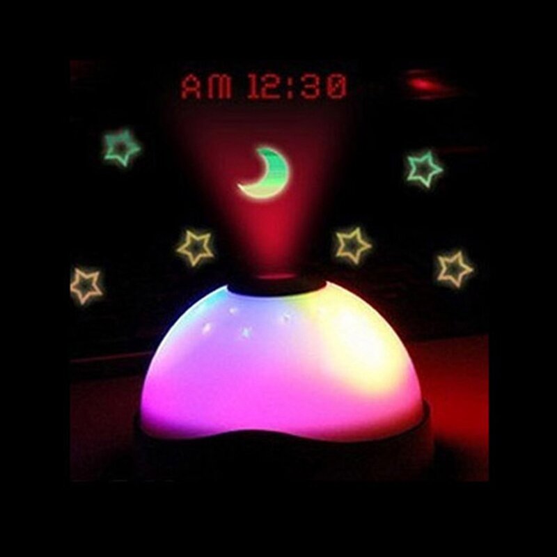 Vendas quentes estrelado digital magia led projeção despertador noite luz mudança de cor horloge reloj despertador