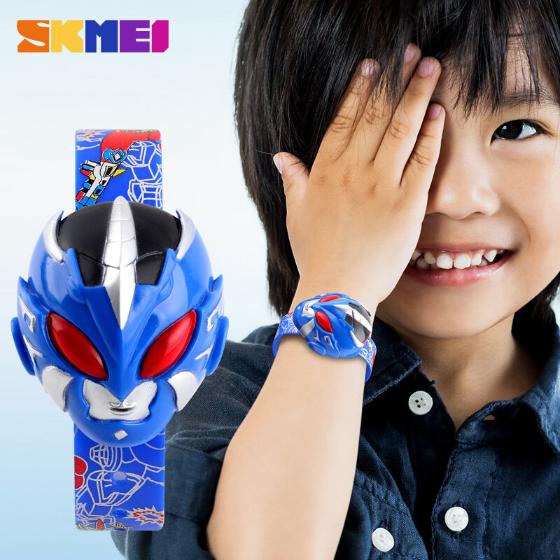 Детские часы SKMEI с мультяшным рисунком для мальчиков, лимитированный выпуск, новый дизайн, наручные часы с календарем, модные креативные дет...