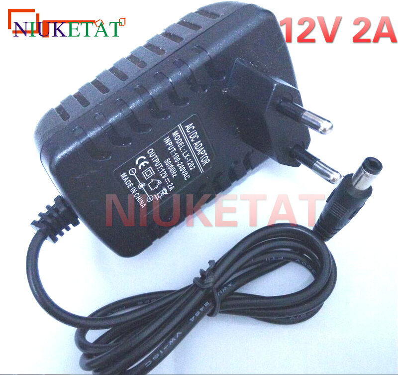 Adaptador de corriente LED para tira de LED RGB 100, adaptador de fuente de alimentación con enchufe europeo de 240x5,5, CC de 12V, 2a, 12V y 2a, CA de 2,5 V-2835 V