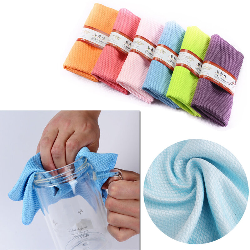 3Pcs Water Absorbable Glass Kitchen Cleaning Cloth Wipes Table Window 30 * 40CM