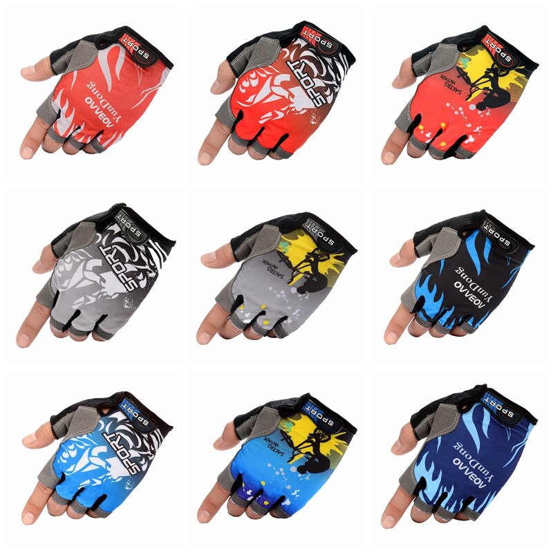 1 paar Anti Slip Half Finger Radfahren Handschuhe Gel Pad Atmungs Männer Frauen Motorrad MTB Rennrad Handschuhe Sport Angeln handschuhe