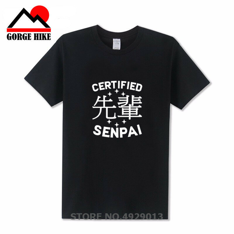 Новая пародия, Япония, раньше, Мужская брендовая одежда Waifu, сертифицированная футболка Senpai, Мужская Уличная одежда в стиле хип-хоп, футболки...