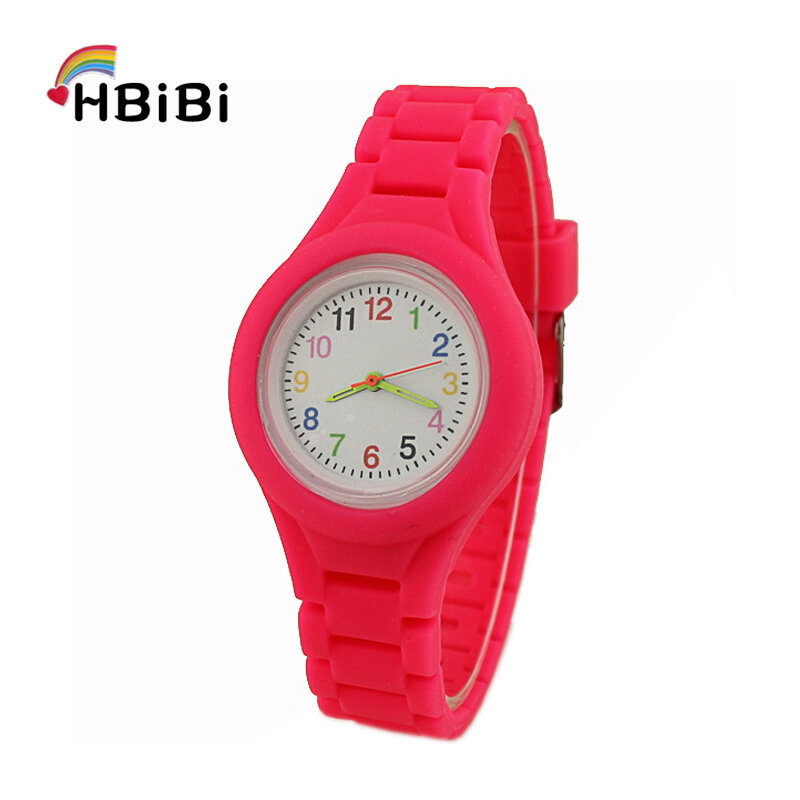 New Simple Casual Solid color Silicone strap Children's watch Girls Boys Clock Kids Watches Fashion Women Quartz Wristwatches
