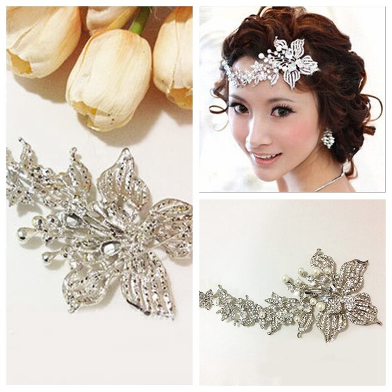 Accessoires de front en cristal Style floral, décoration de tête de mariée, décoration de tête de luxe, bon marché