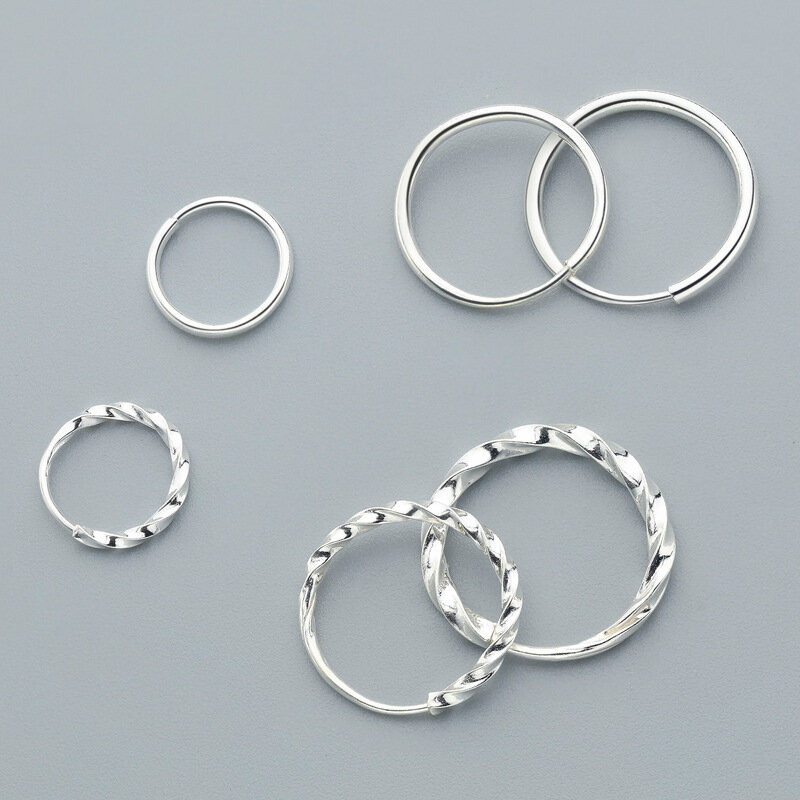 Moda Trendy kobiety Hoop biżuteria wysokiej jakości kolczyki proste 990 srebro okrągłe kolczyki dla pani prezent dziewczyna Party Ear Wears