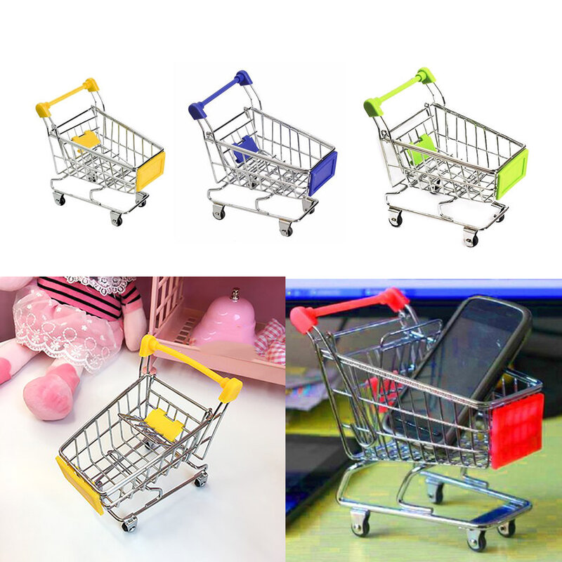 Kreatywny Mini wózek dziecięcy symulacja mały wózek na zakupy do supermarketu wózek ogólnego przeznaczenia udawaj zabawki wózki dziecięce prezent