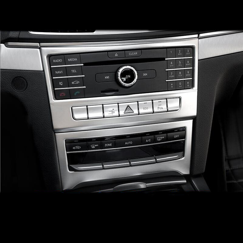 Chrome estilo do carro painel de controle pérola cd decorativa capa guarnição para mercedes-benz classe e coupe w207 c207 2014-2016 acessórios