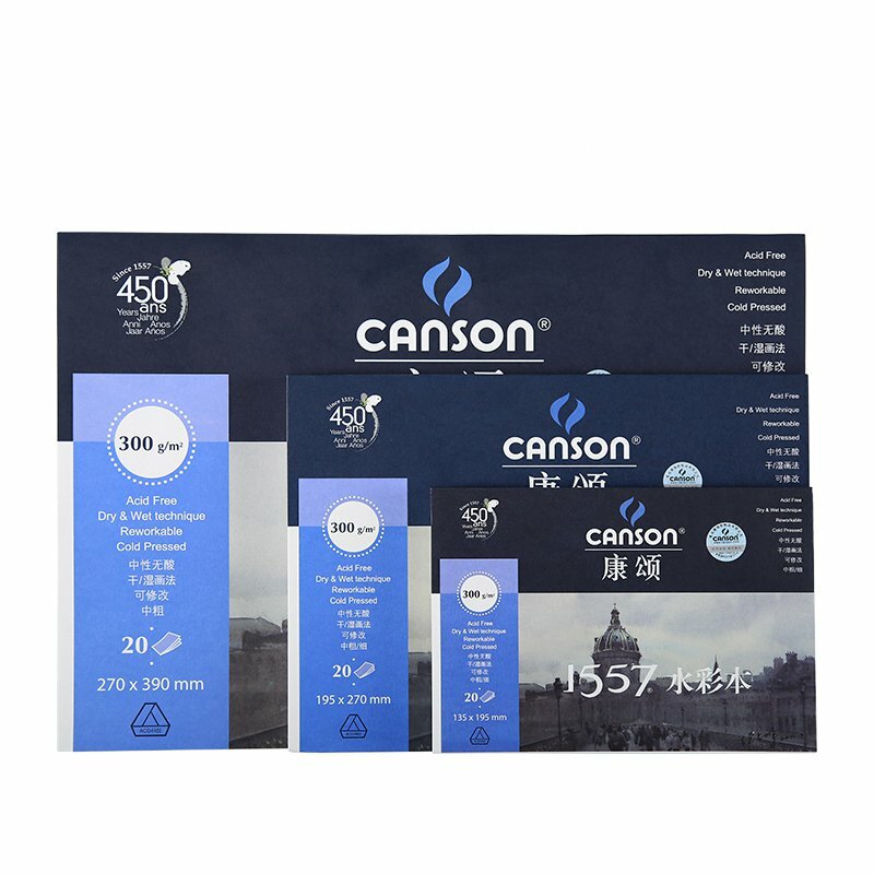 Canson Professional 300g/m2 Watercolor Painting Book 8K/16K/32K 20Sheet Drawing Water Color Paper Art Supplies Stationery