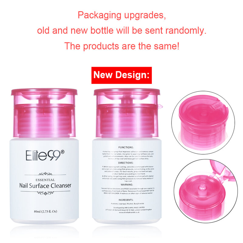 Elite99 Nail Surface Cleanser UV Gel Nail Polish Sticky Remover Liquid Enhance Shiny Effect Cleanser Nail Art Remover Tool